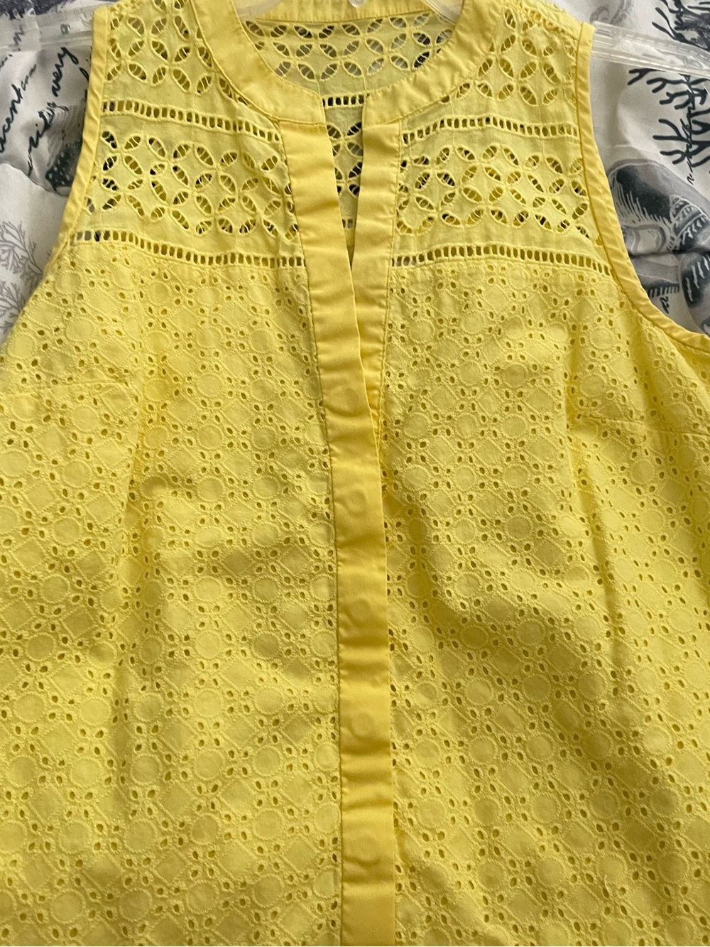 LOFT yellow eyelet dress - Picture 3 of 9